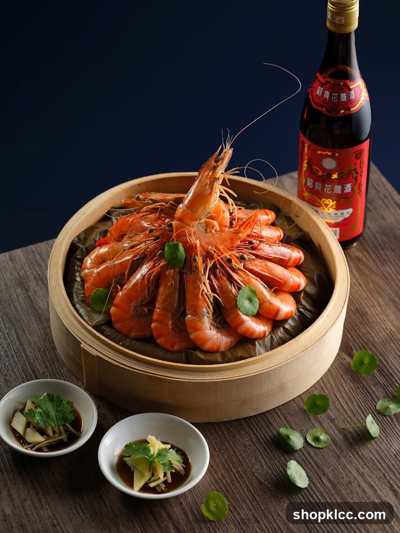 Steamed Prawns with Wine
