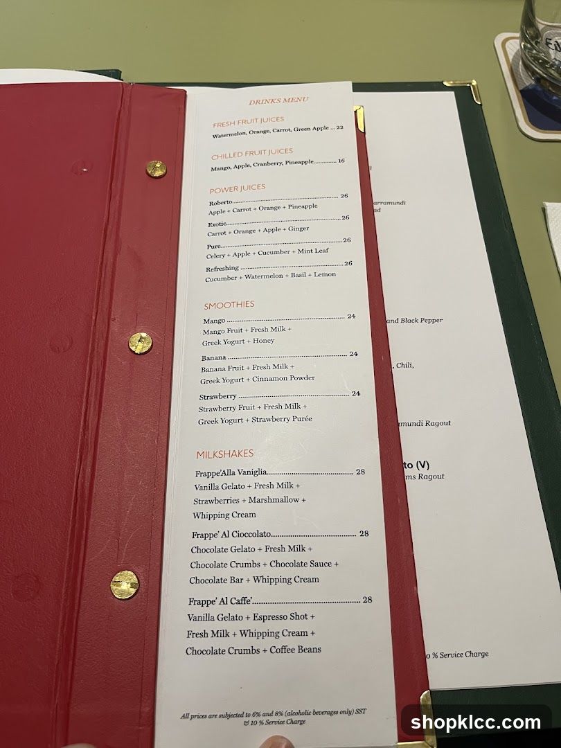 DRINKS MENU