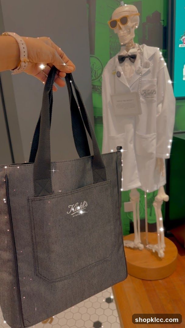 Kiehl's Tote Bag and Skeleton Display