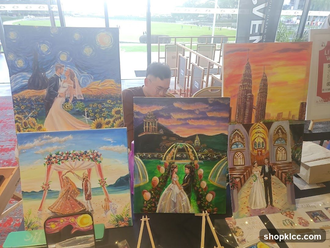 Artist Displaying Paintings