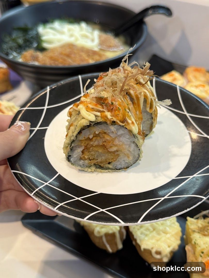 Fried Sushi Roll and Udon Soup