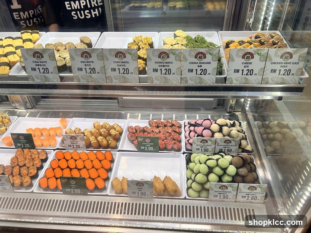 Sushi and Mochi Display