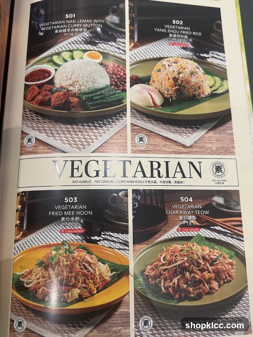 Vegetarian Menu