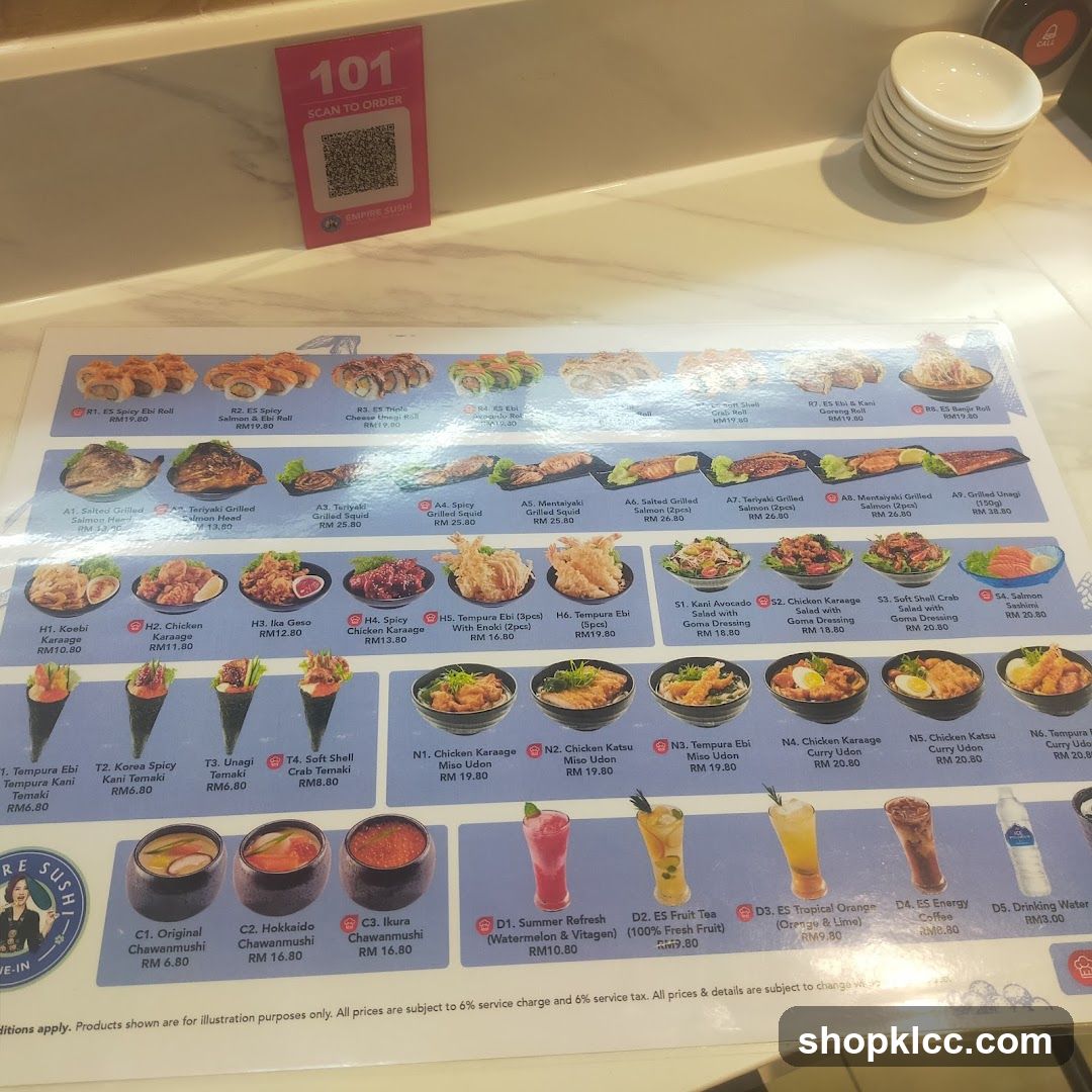 Empire Sushi Menu