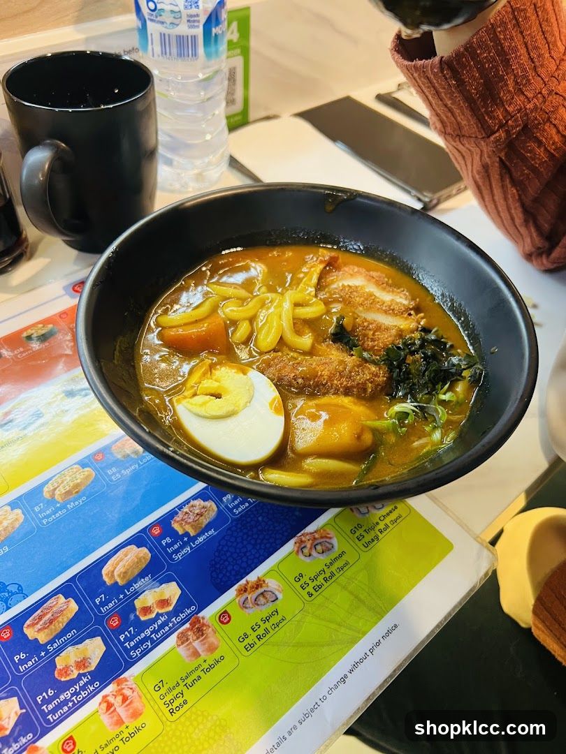 Curry Noodles with Egg and Fried Chicken