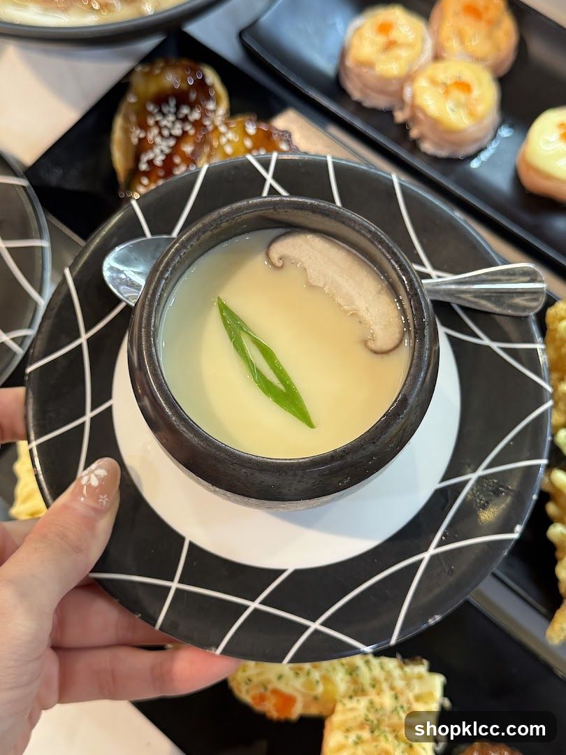 Steamed Custard with Mushroom and Scallion