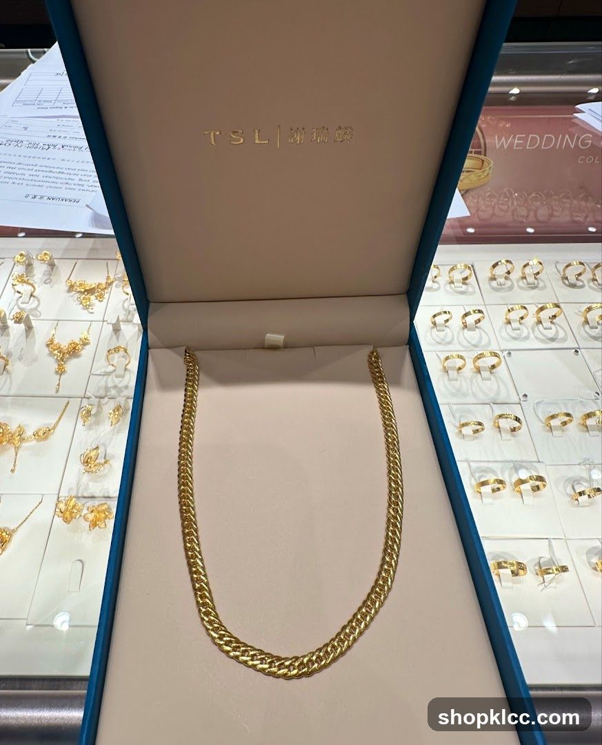 Gold Necklace in Display Box