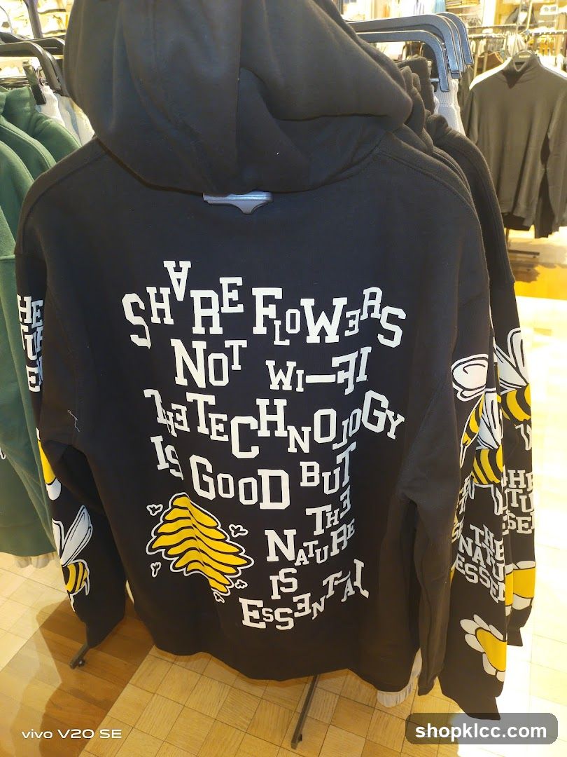 Black Hoodie with Graphic Print