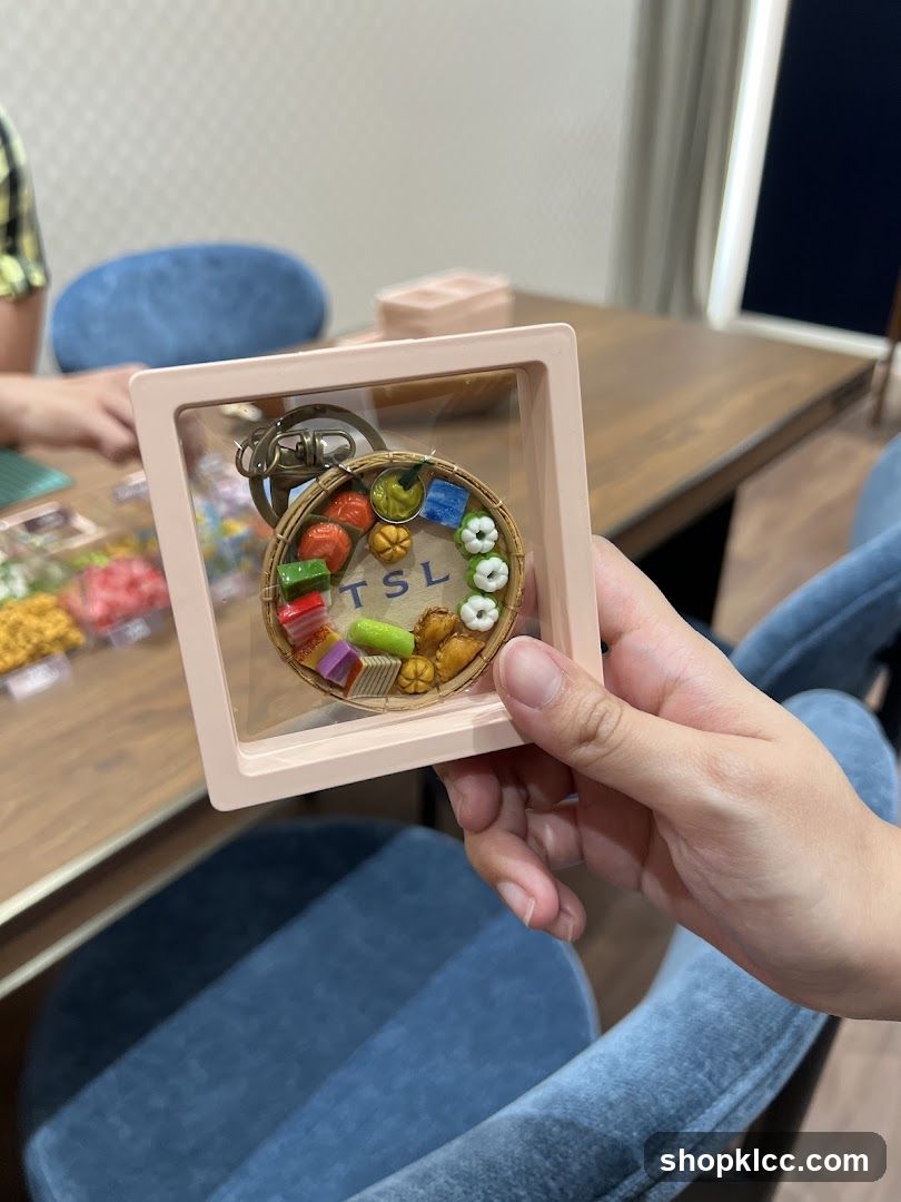 Keychain with Miniature Food Items