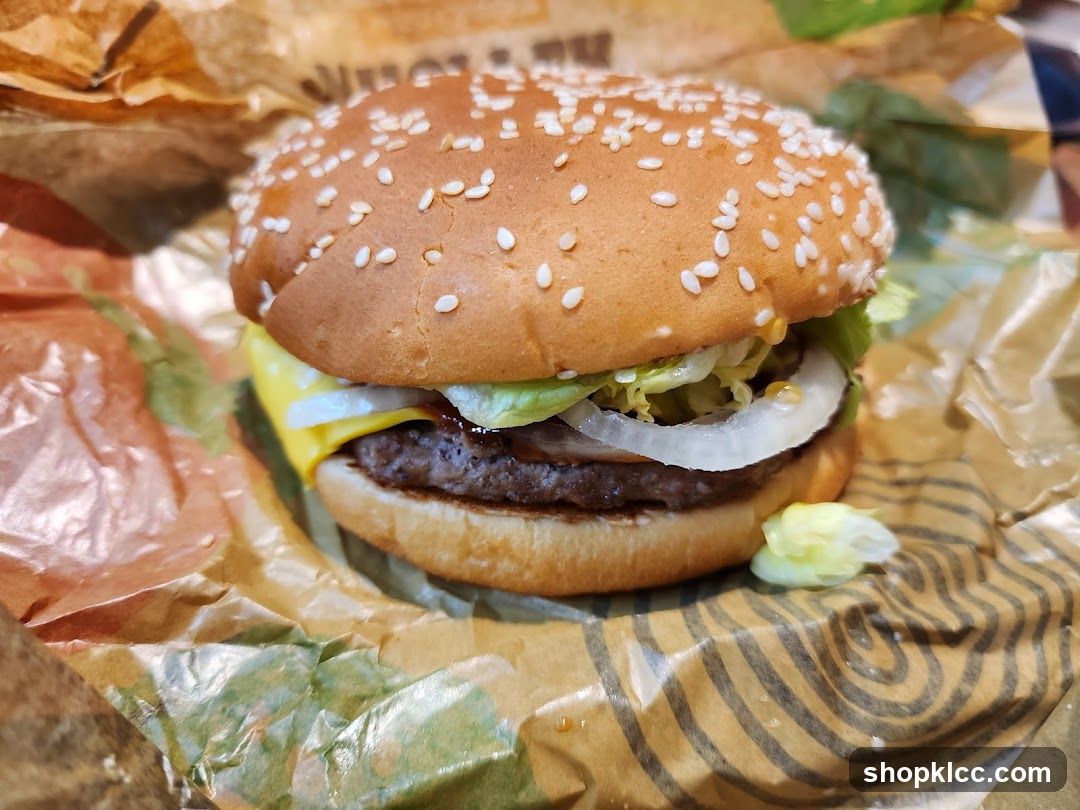 Burger on wrapper