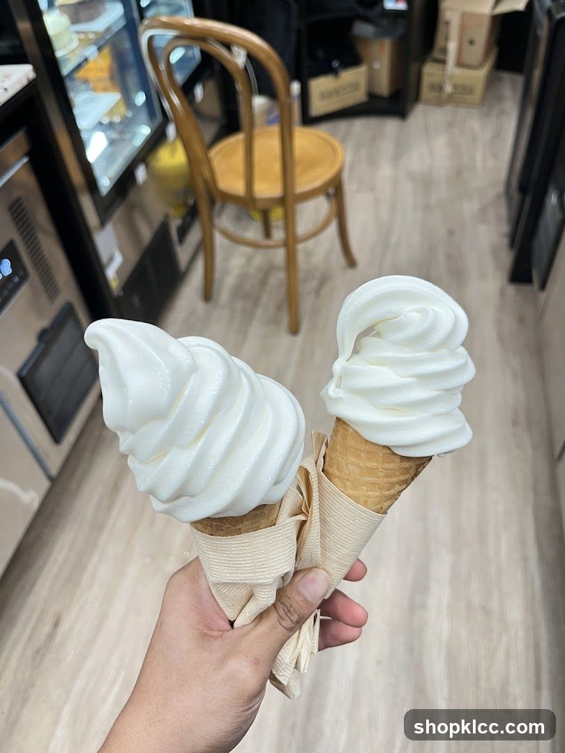 Two Soft Serve Ice Cream Cones
