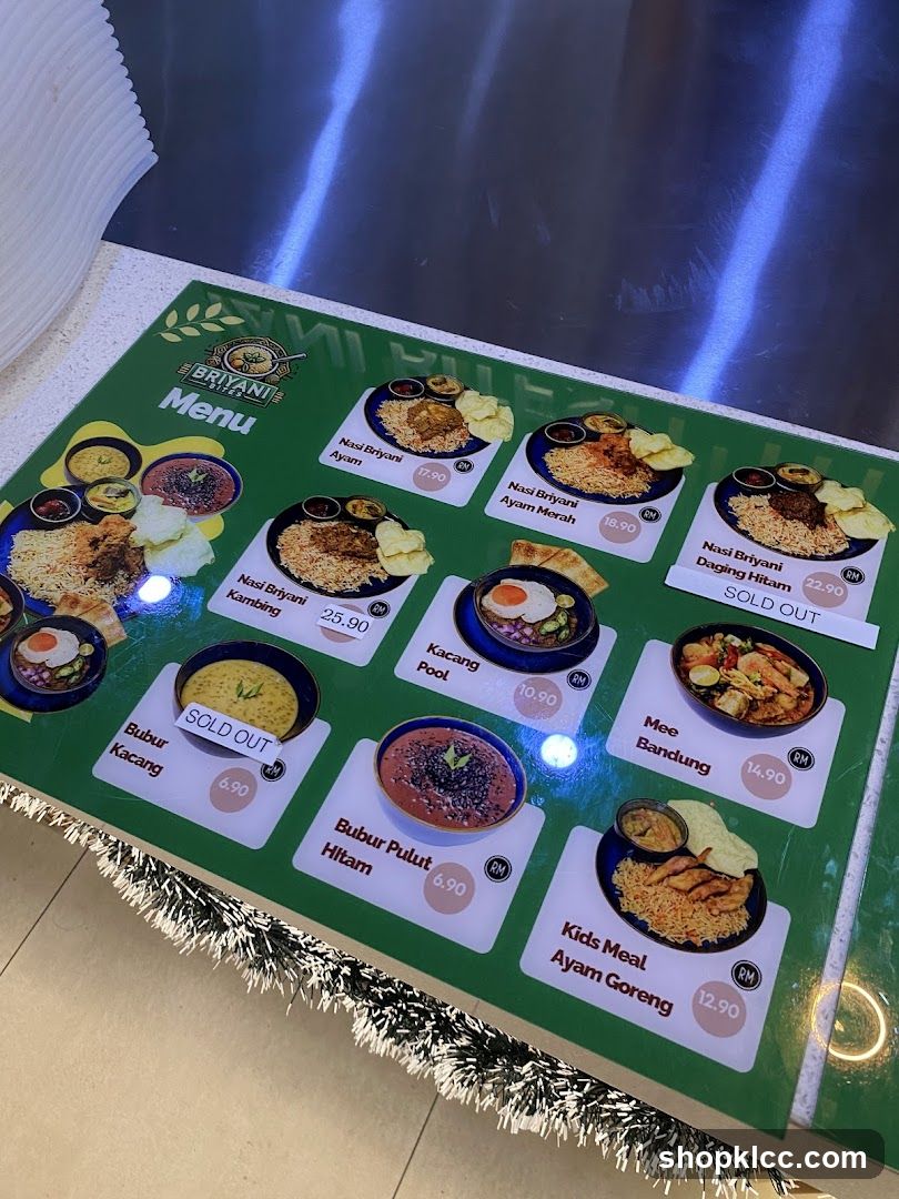 Briyan Menu