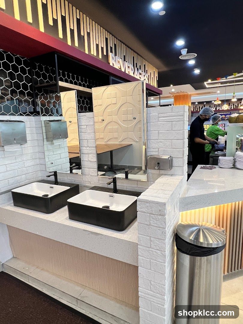 Restroom Sinks and Service Area