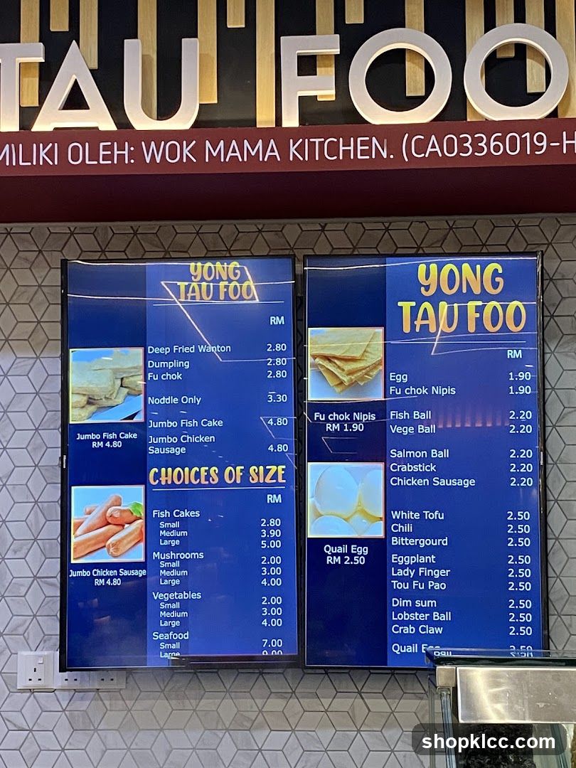 YONG TAU FOO Menu