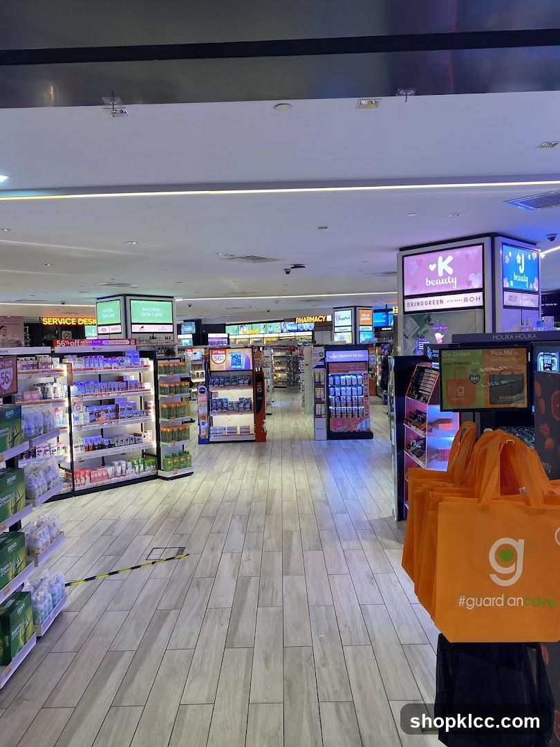 Interior of a retail store with shelves and displays