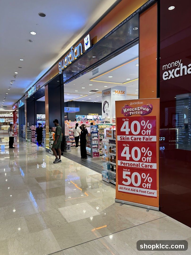 Guardian Store Interior with Promotional Signage
