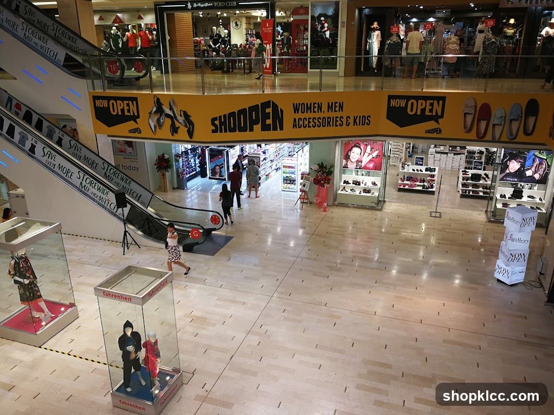 Shopping Mall Interior with Shoe Store Entrance