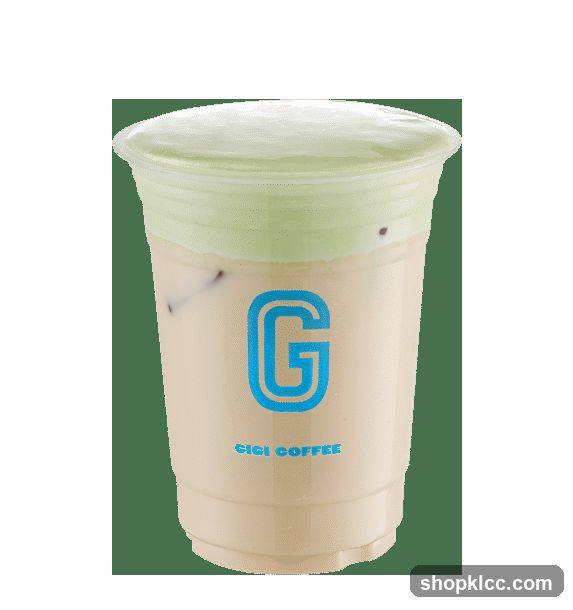 Iced Coffee with Green Foam