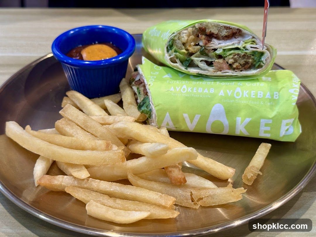Kebab Wrap and Fries