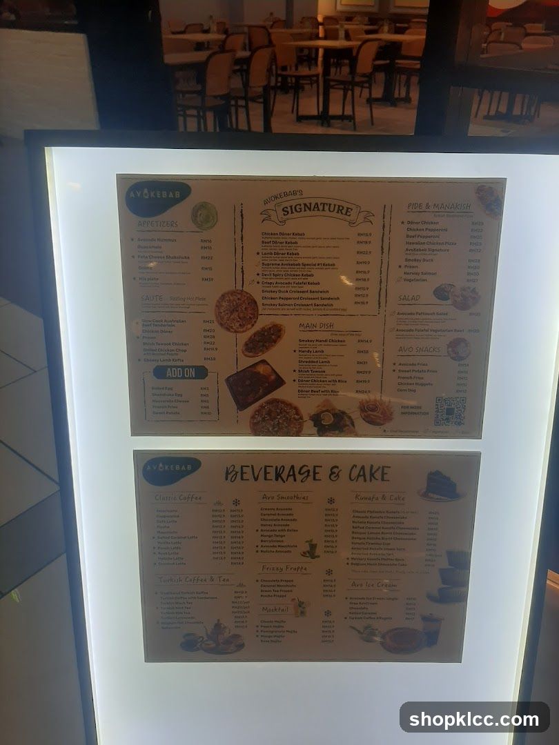 Avokebab Menu