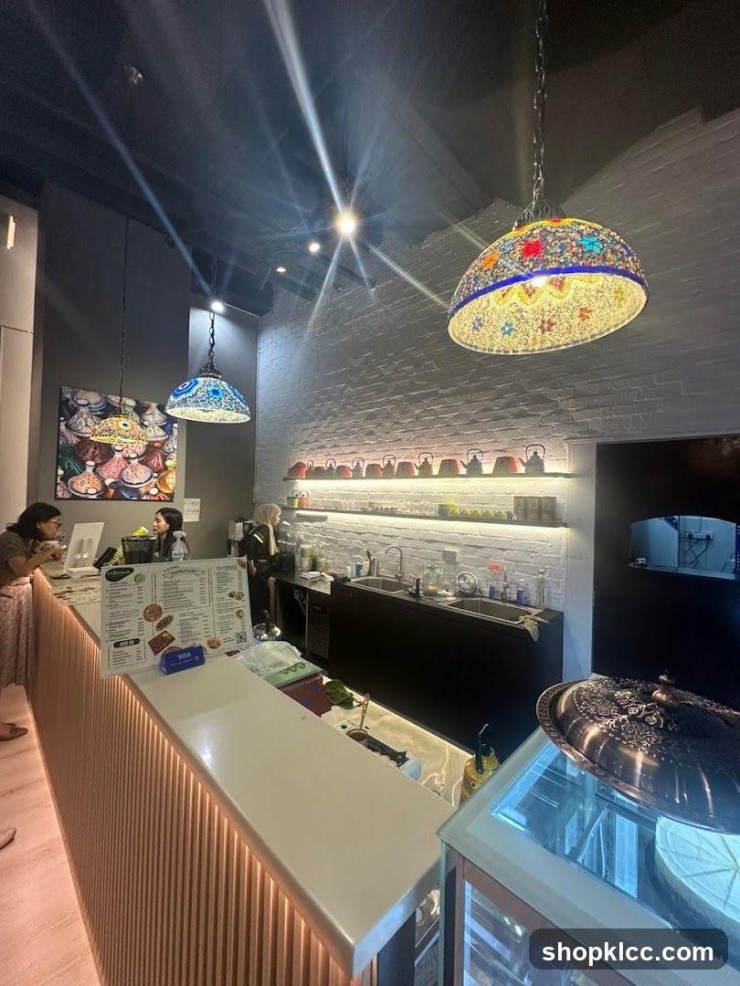 Cafe Counter with Menu and Decor
