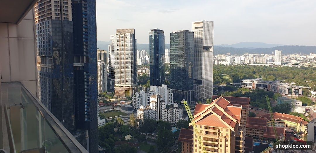 Cityscape with Skyscrapers and Greenery