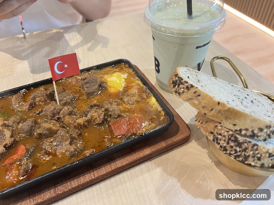 Turkish Stew with Bread and Drink