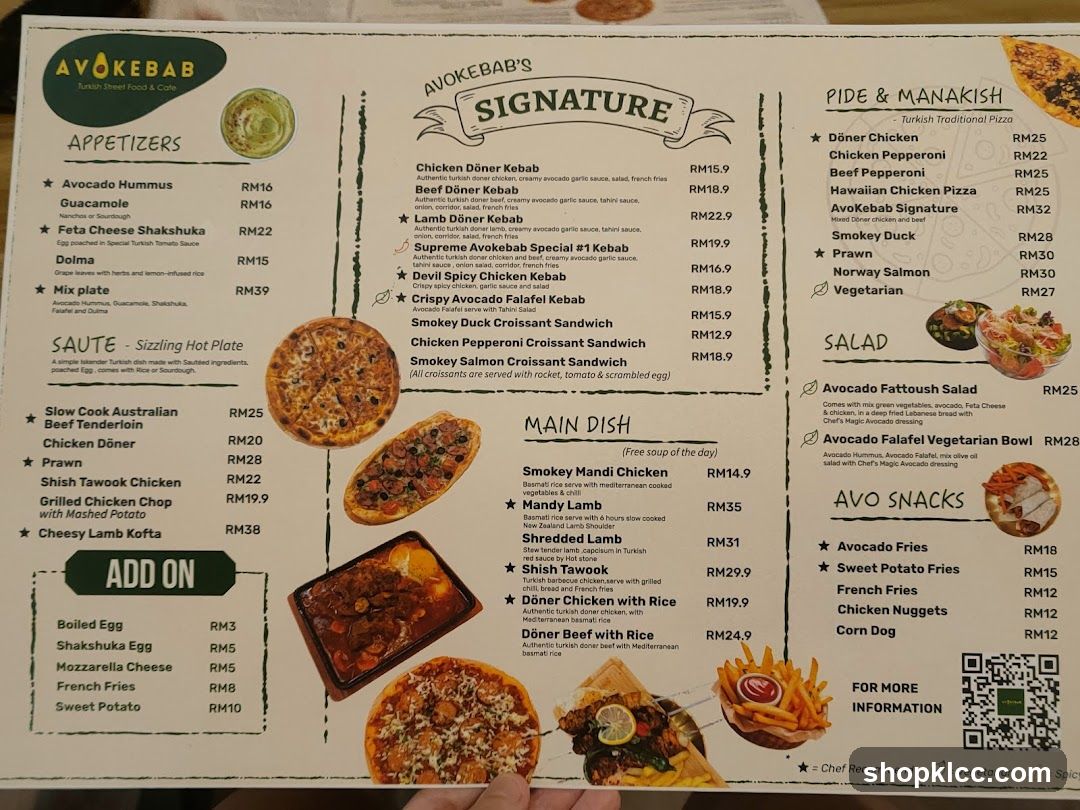 AVOKEBAB Turkish Street Food & Cafe Menu
