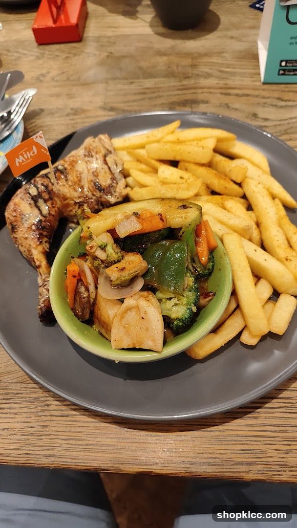Grilled Chicken with Fries and Vegetables