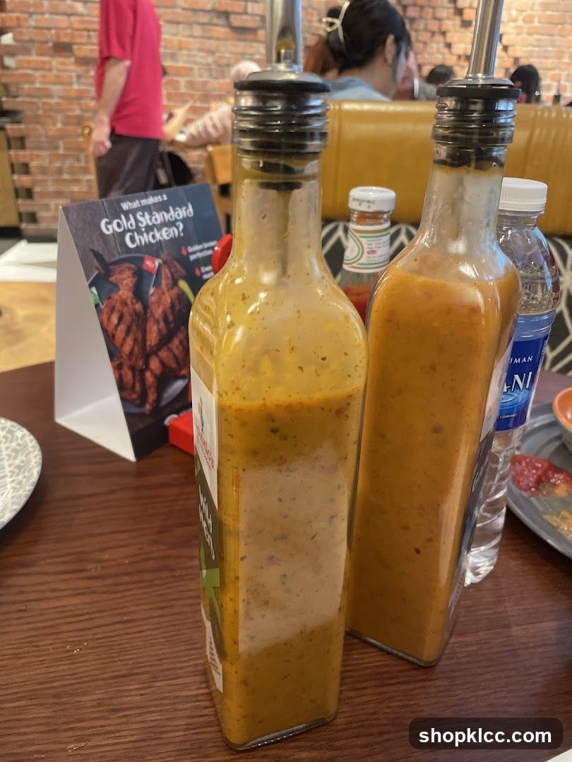 Sauce Bottles and Menu Stand