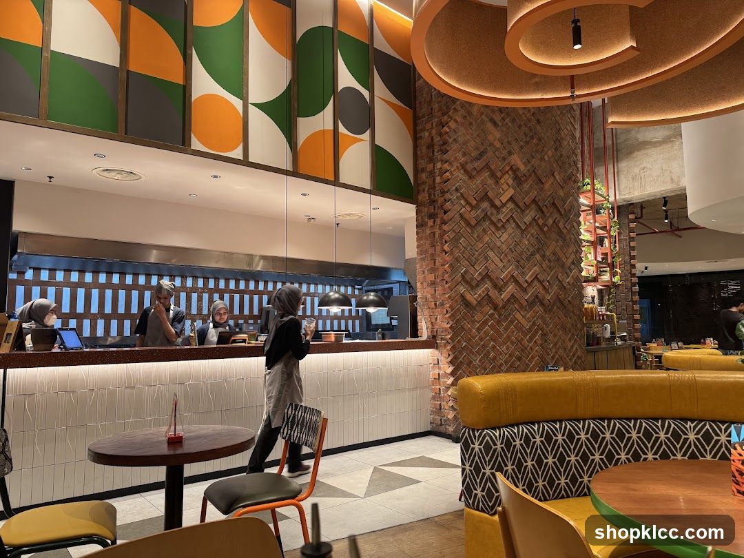 Restaurant Interior with Open Kitchen