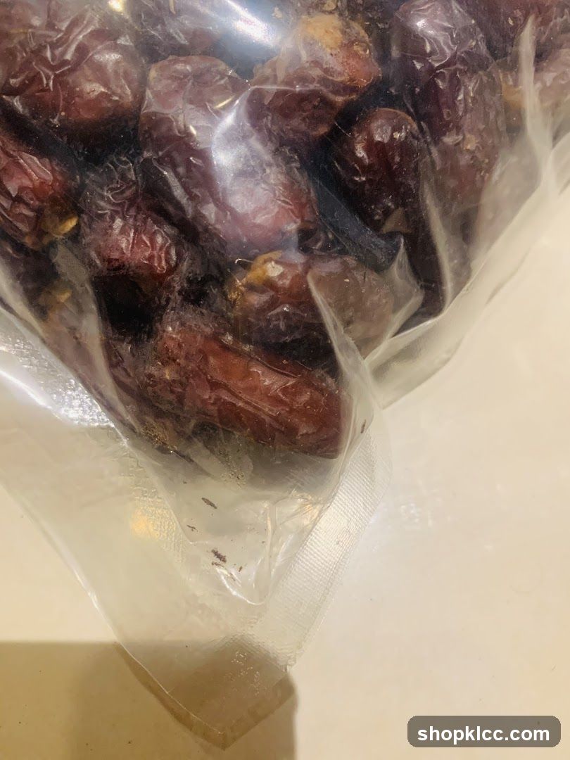 Dates in a plastic bag