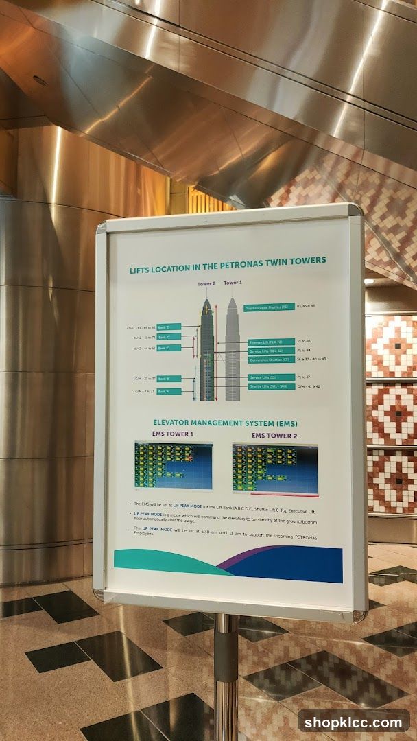 Petronas Twin Towers Lift Information
