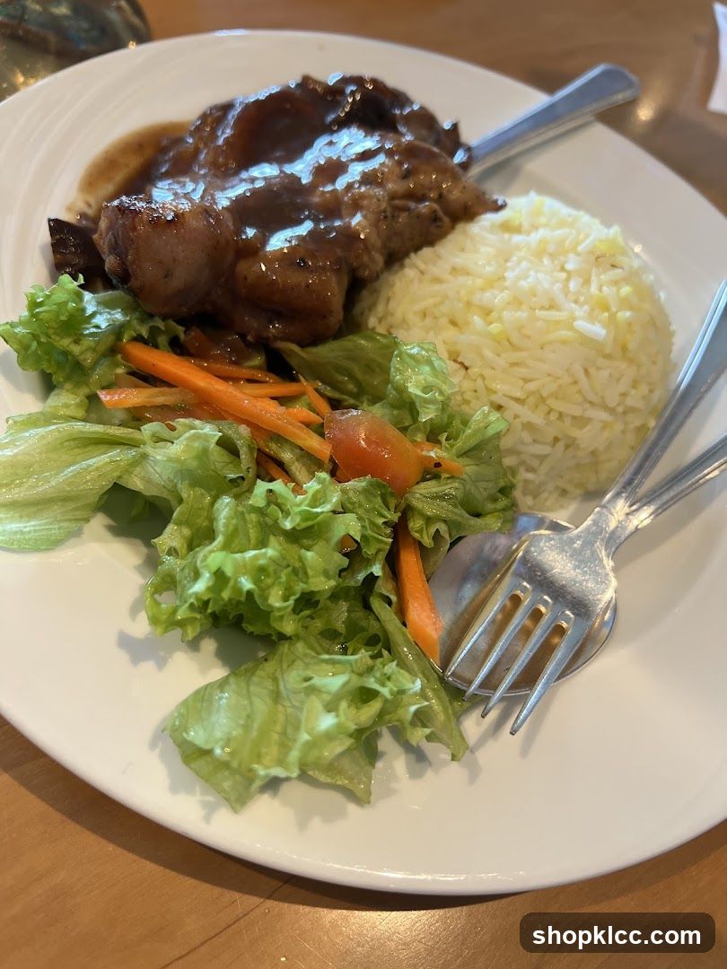 Pork Chop with Rice and Salad