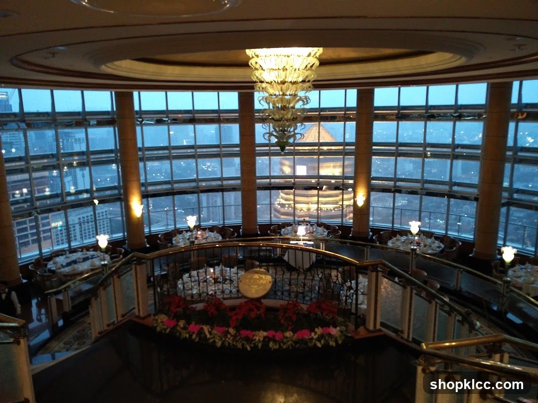 Elegant Restaurant Interior with City View