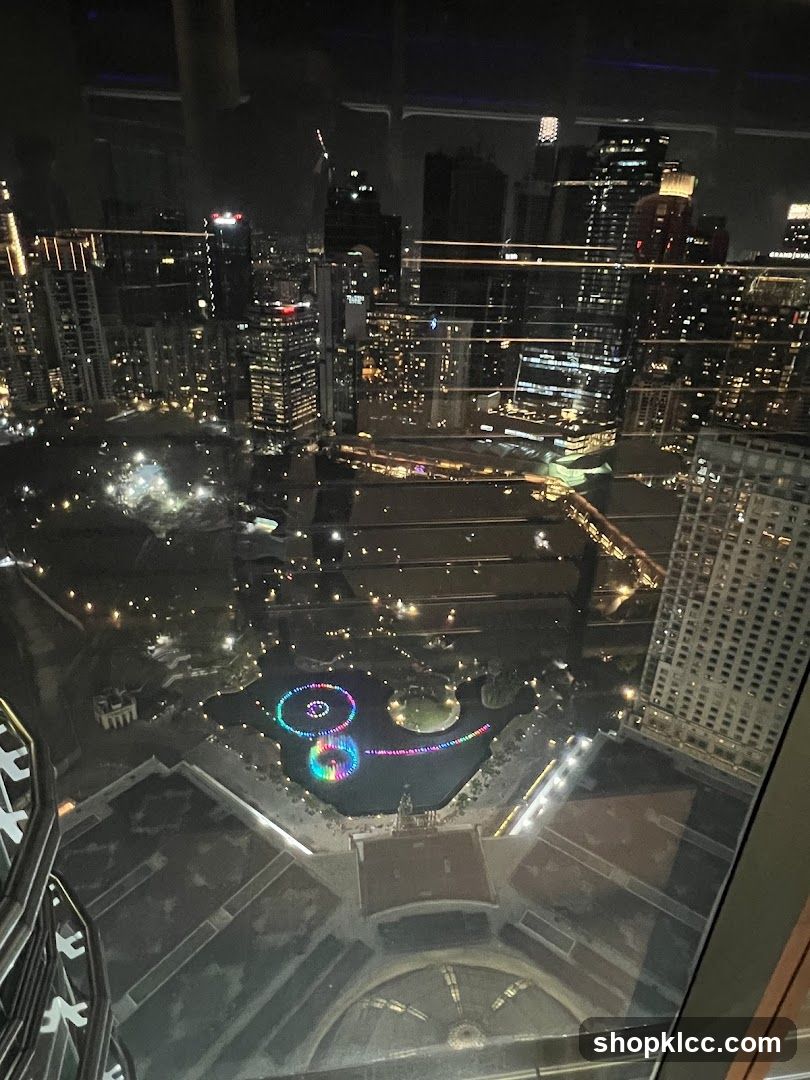 Cityscape at Night with Fountain