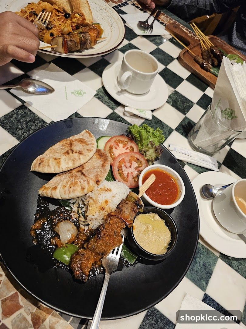 Dine-in Meal with Kebabs and Pasta