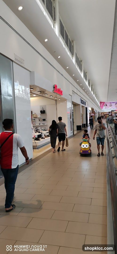 Mall Interior with Shops and Shoppers