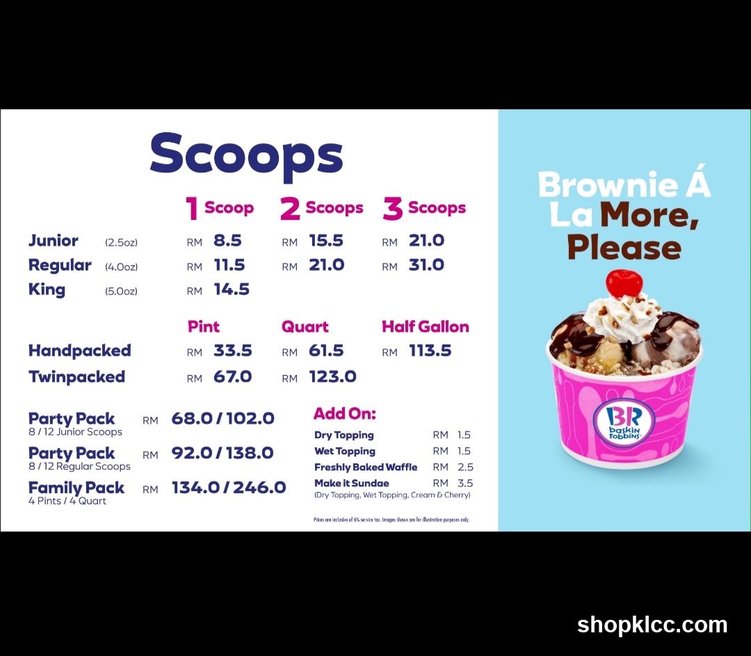 Scoops Menu