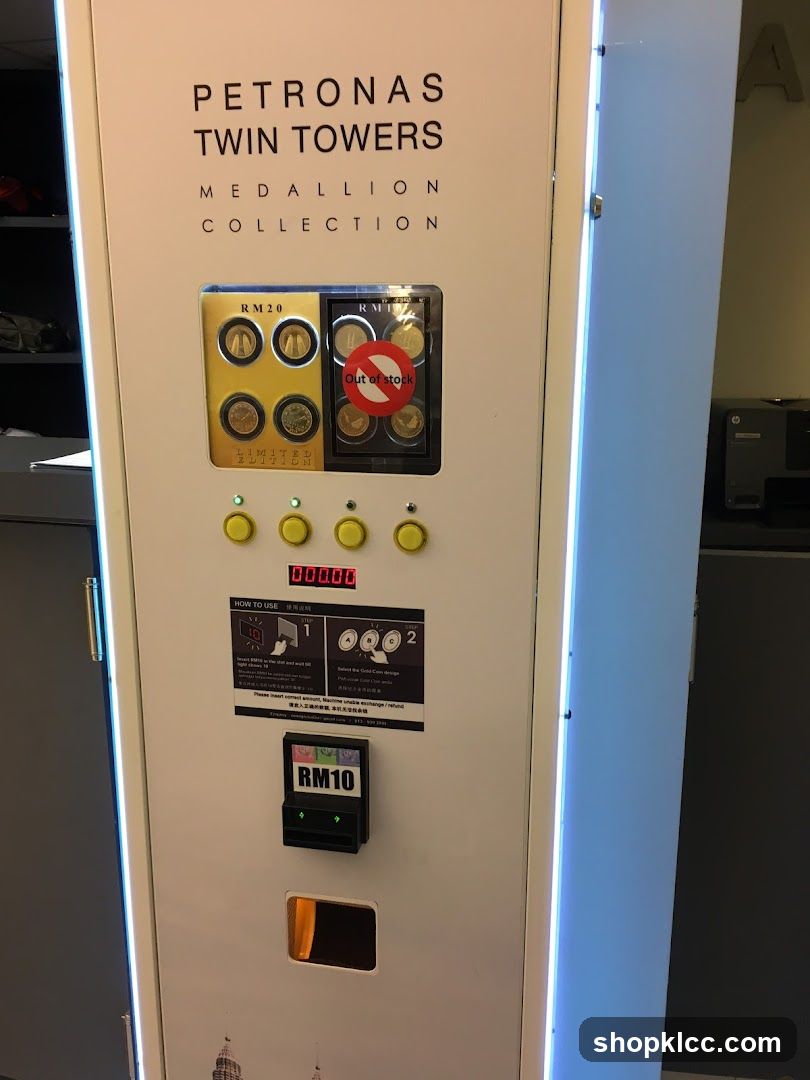 Petronas Twin Towers Medallion Collection Vending Machine