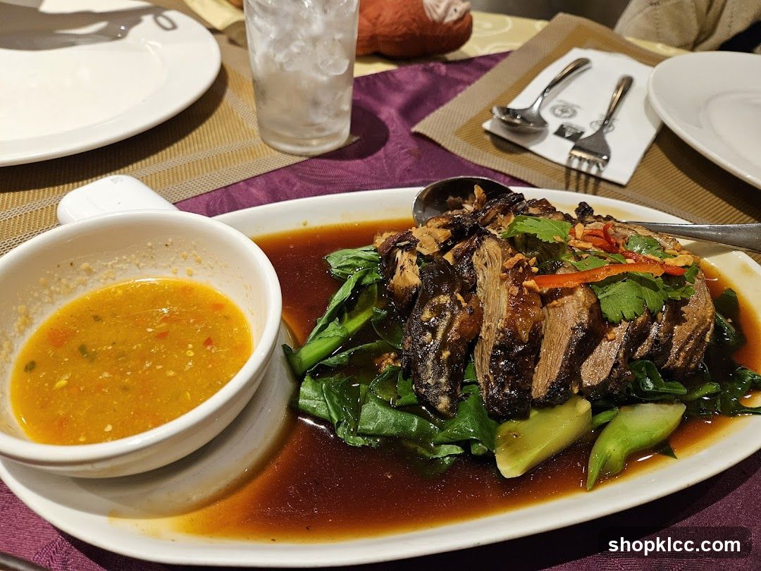 Sliced Duck with Greens and Sauce