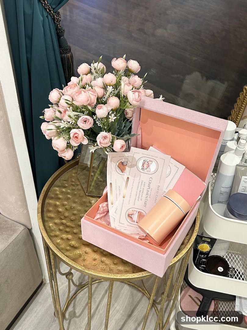 Gift Box with Vouchers and Flowers