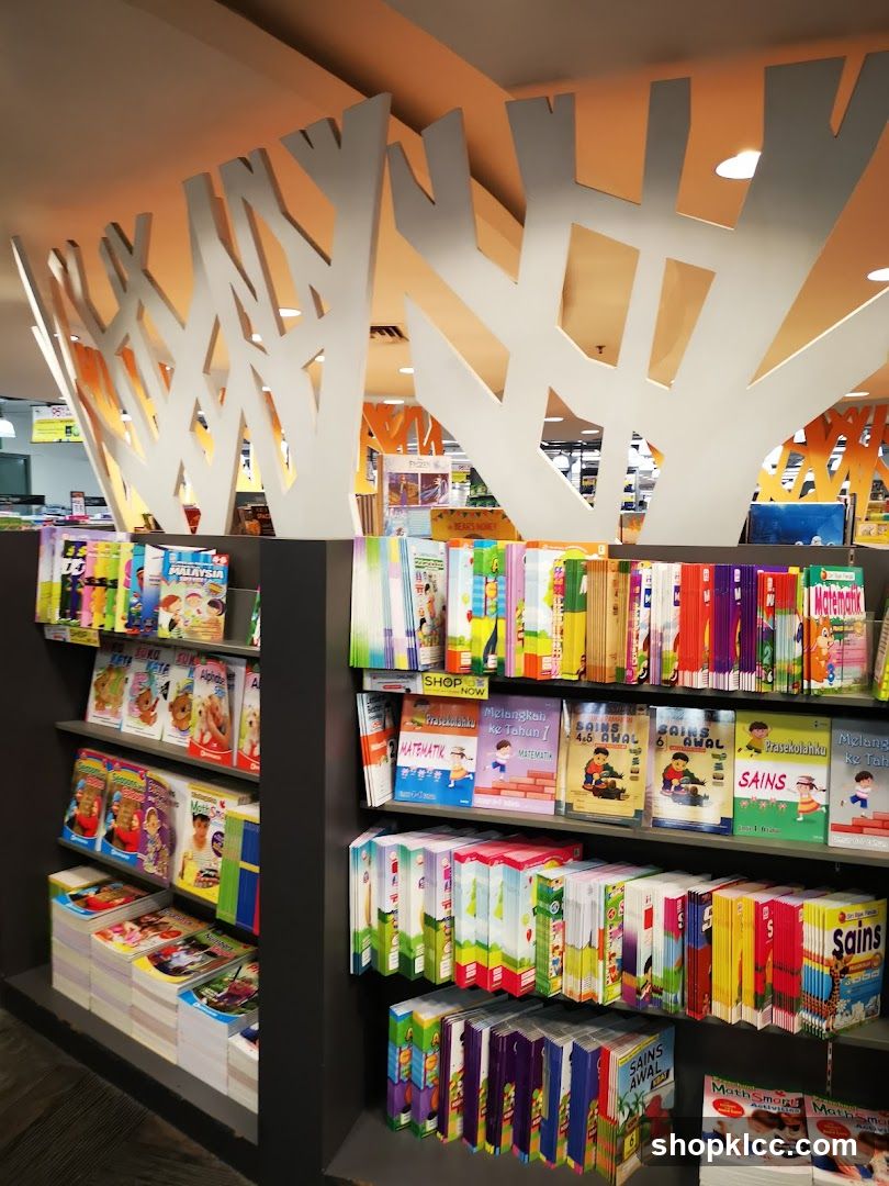 Bookshelves with educational books
