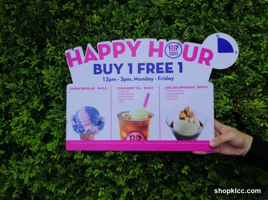 Happy Hour Buy 1 Free 1 Promotion