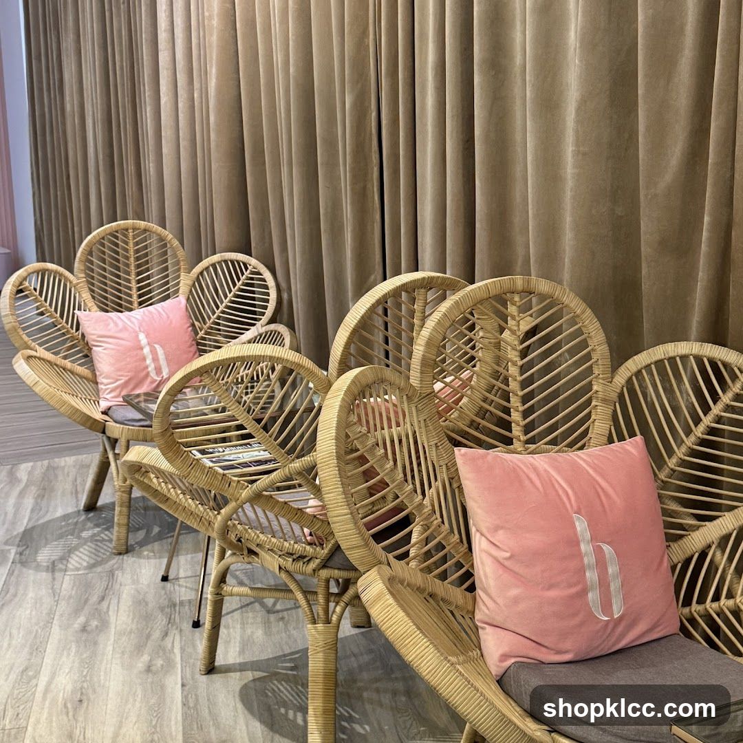 Wicker Chairs with Pink Pillows