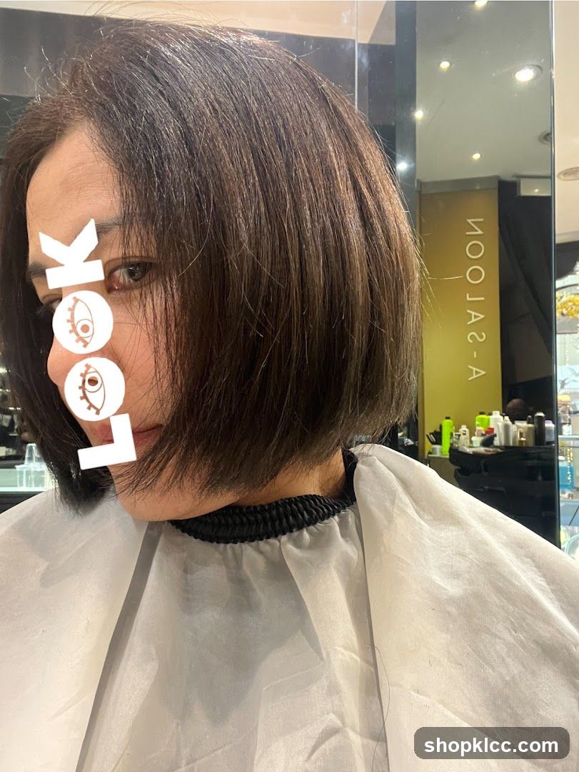 Woman with a new haircut