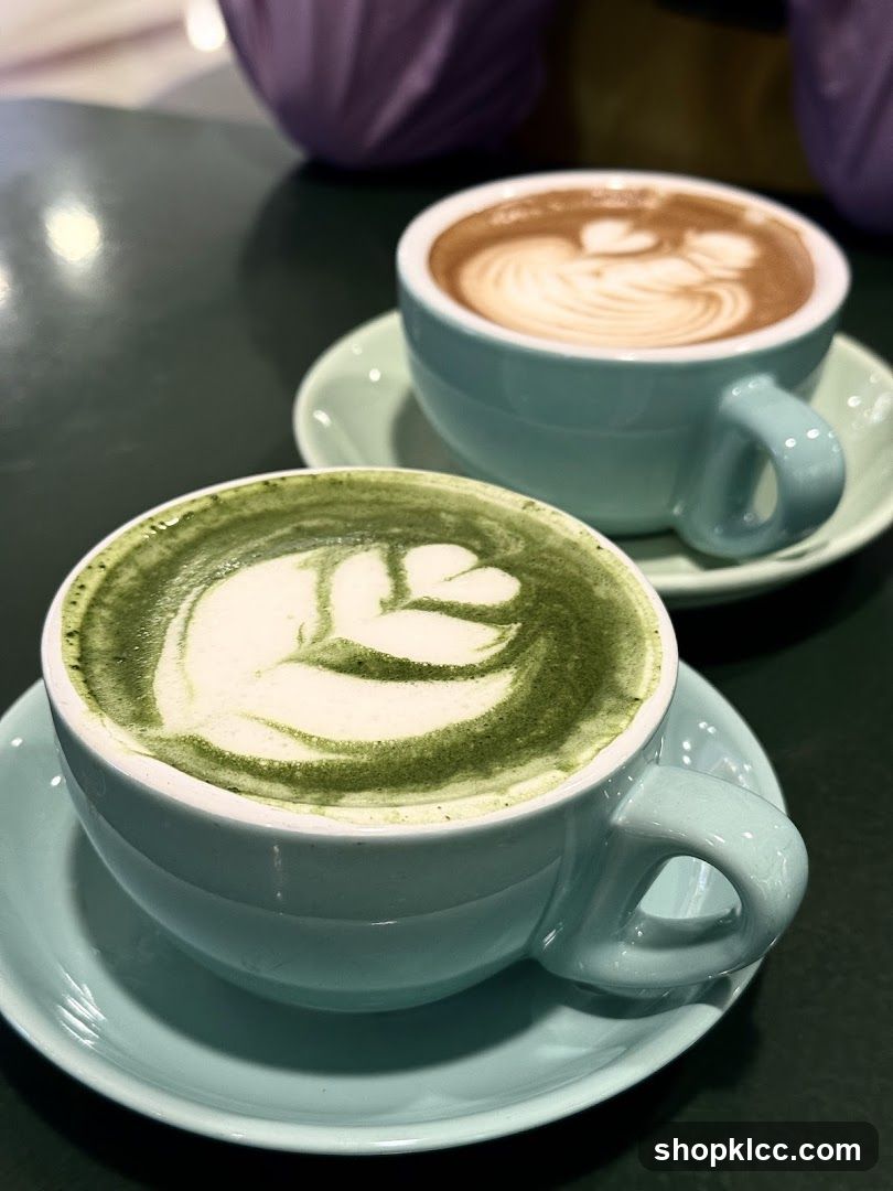 Two Lattes with Latte Art