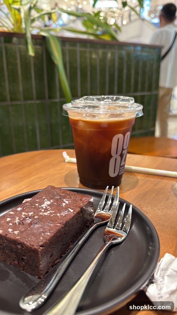 Brownie and Iced Coffee