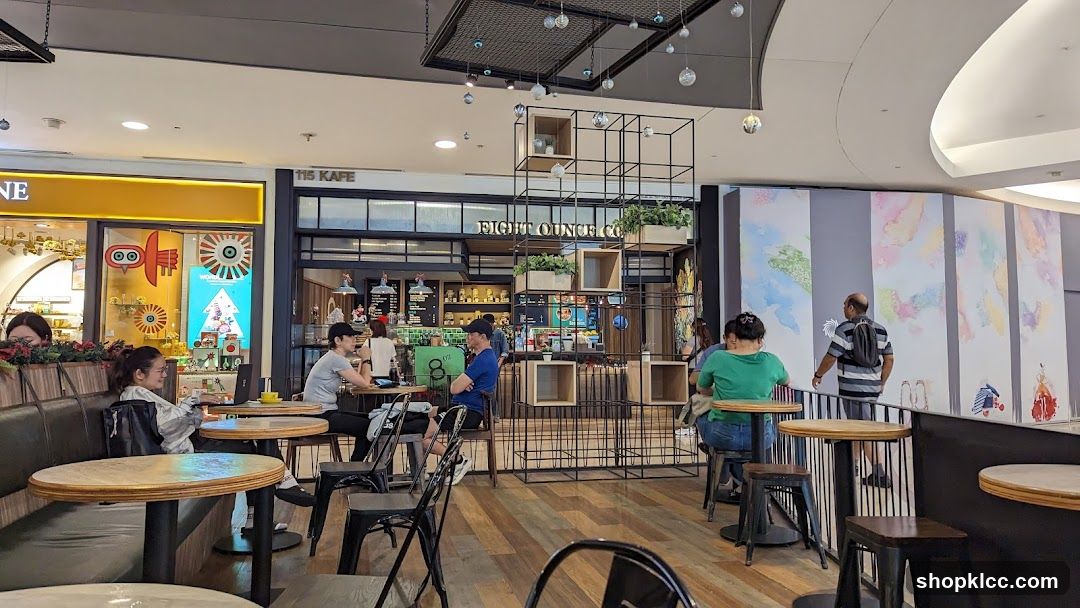 Interior of a cafe with customers