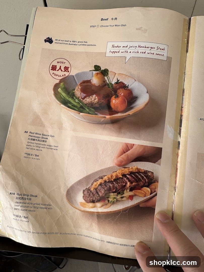 Beef Menu